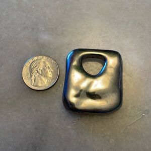 Sterling silver 925 marked modern hollow freeform organic pendant